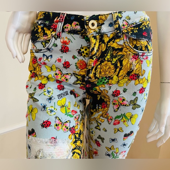 Versace Jeans Versace Limited Edition Tribute Print Butterfly Jeans Size 25 $995 - Picture 5 of 16